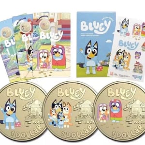 2024 BLUEY $1 Coloured Unc Three-Coin Set Limited Mintage