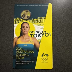 2020 Australian Olympic Team $1 Coloured Frosted